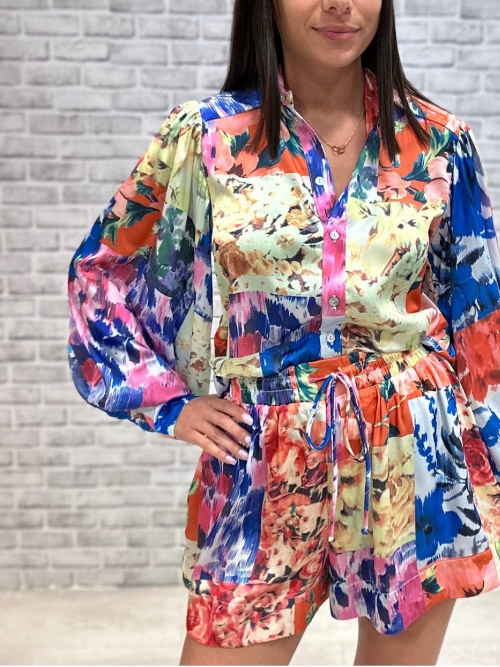 Colorful Patchwork Two-Piece Set - Picture 4 of 4